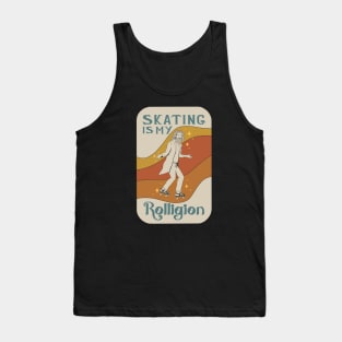 "Skating is my Rolligion" Jesus on Roller Skates Tank Top